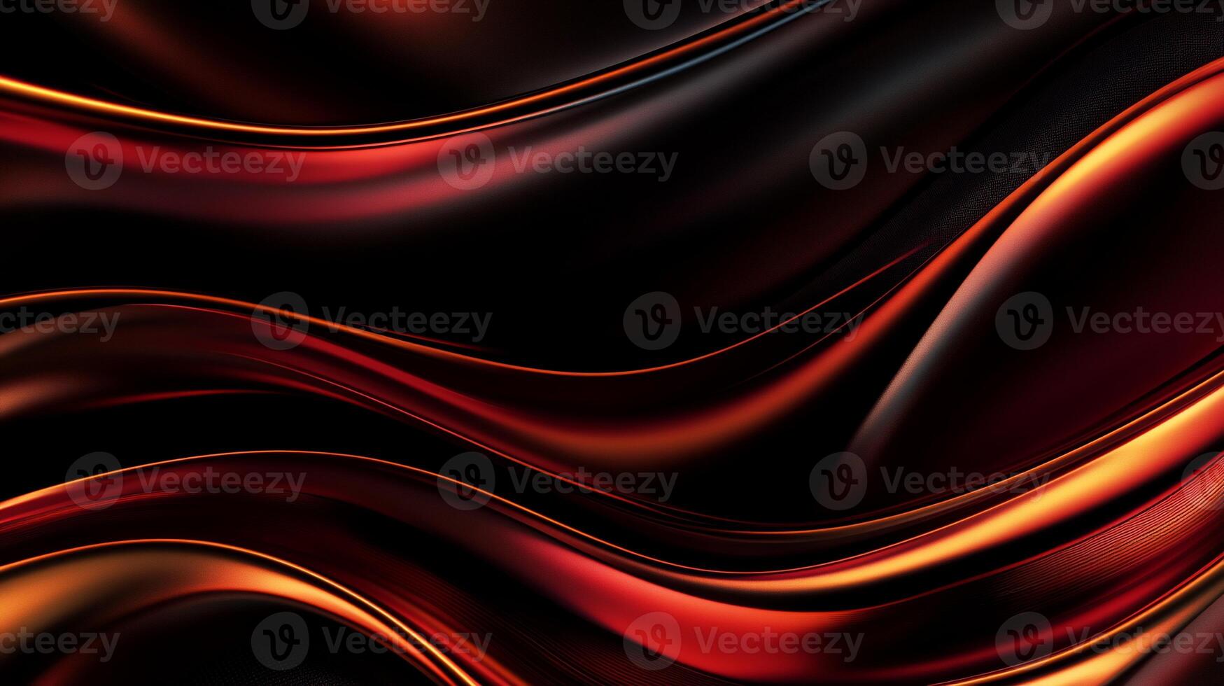 Abstract fiery red and black flowing waves photo