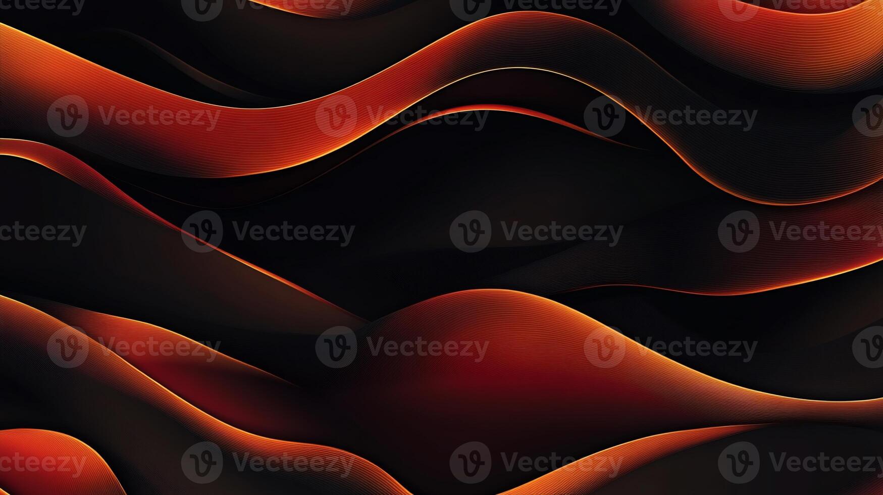 Abstract fiery orange and black wavy pattern photo