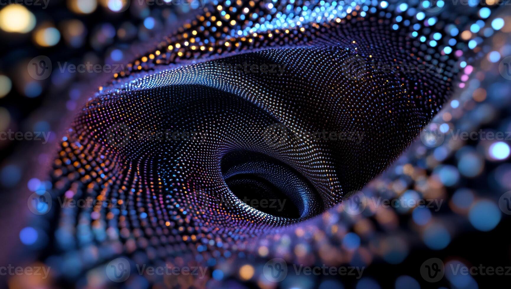 Abstract swirling vortex of iridescent particles photo