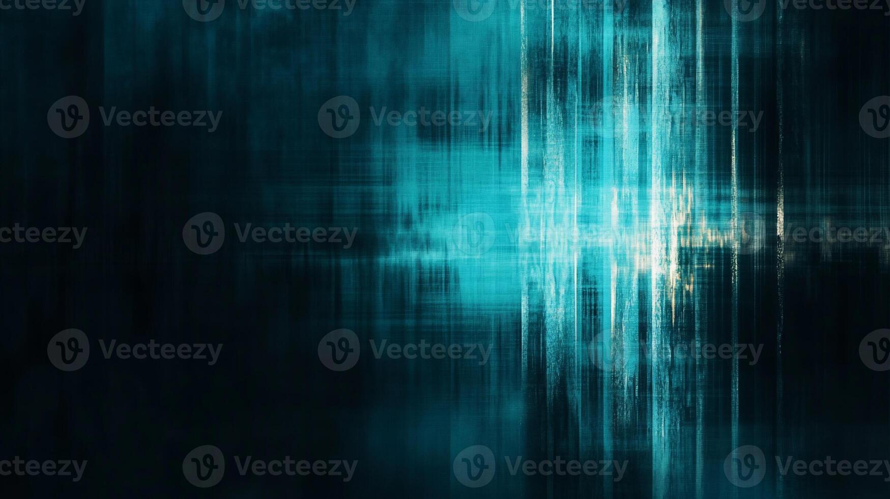 Abstract teal and black digital art with glowing lines photo