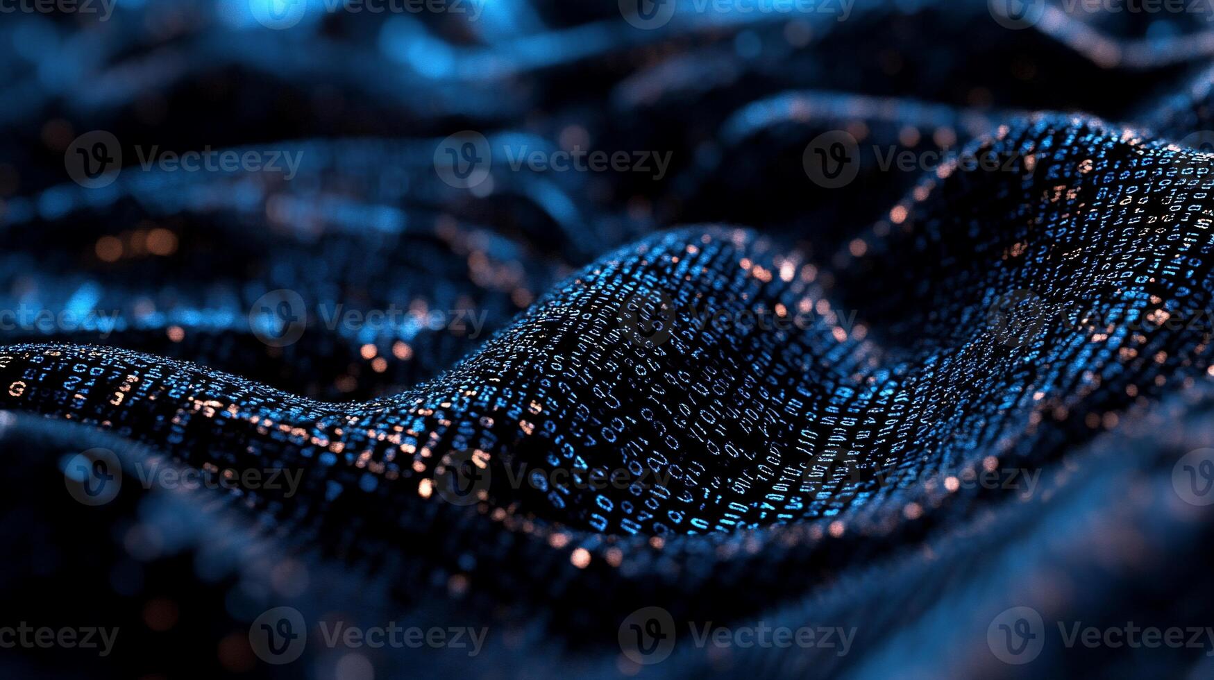 Abstract digital wave of data, flowing code photo