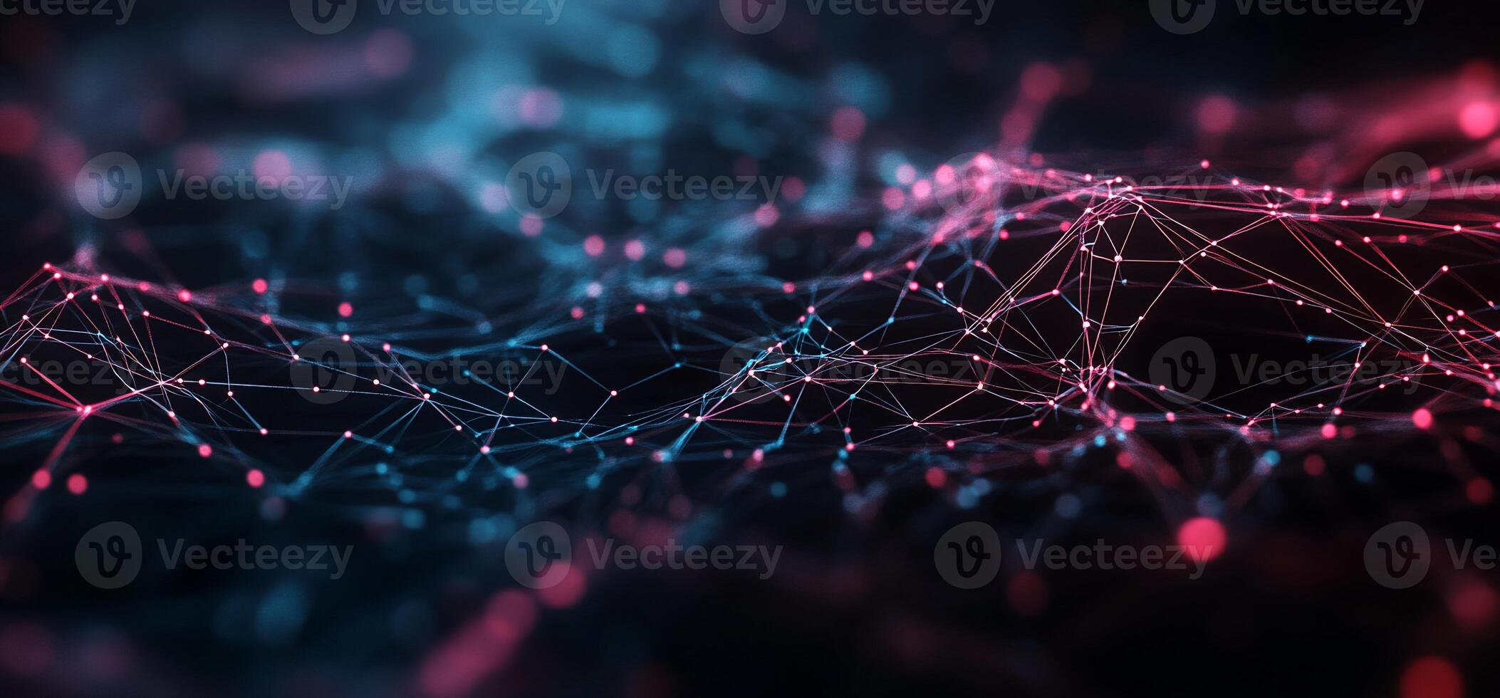 Abstract network of interconnected points and lines photo