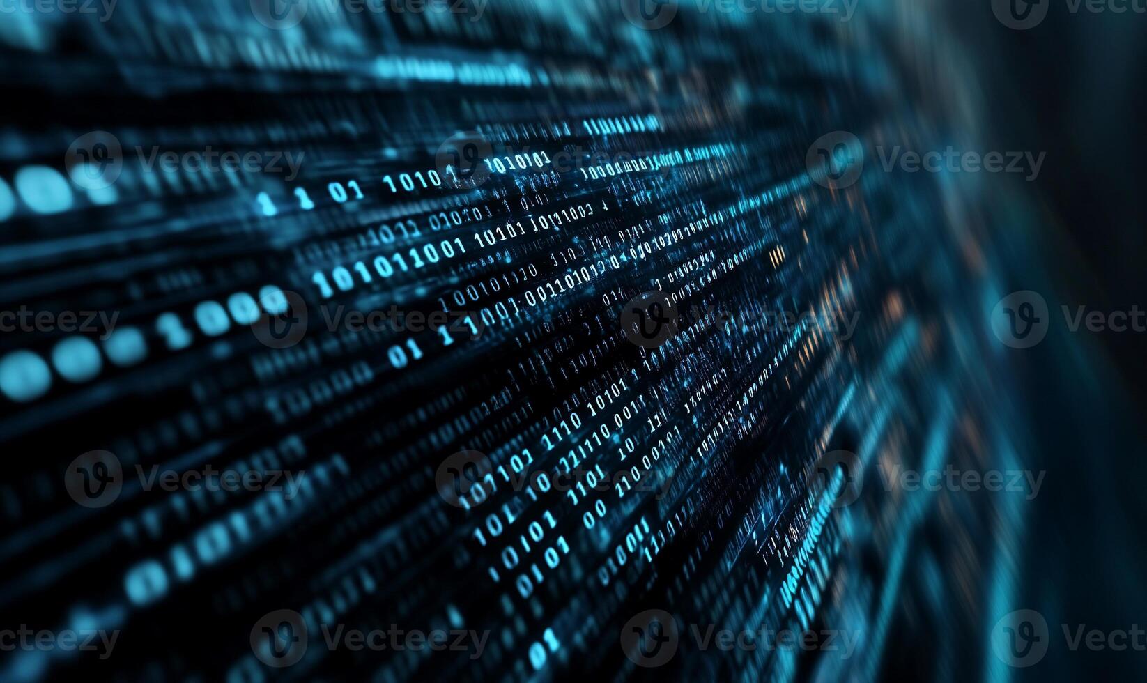 Abstract digital code stream photo