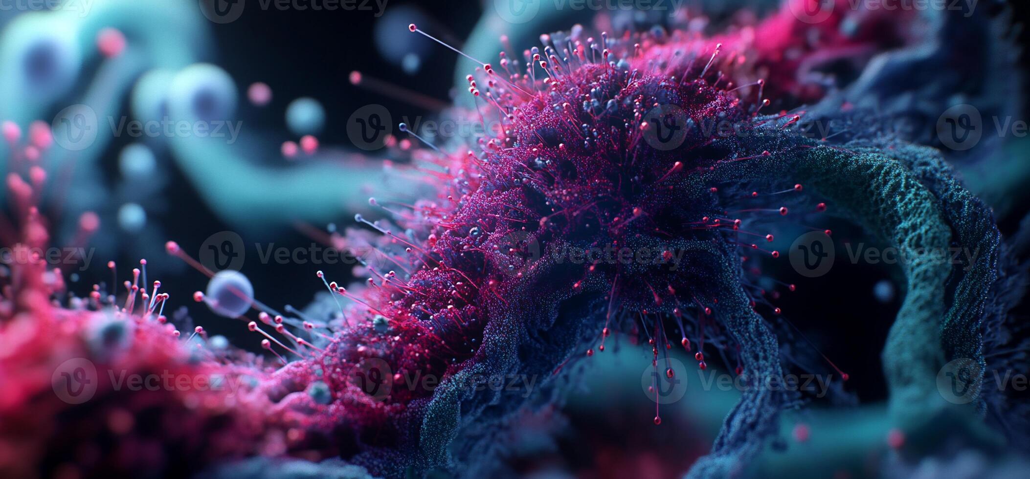 Abstract vibrant molecular structure photo
