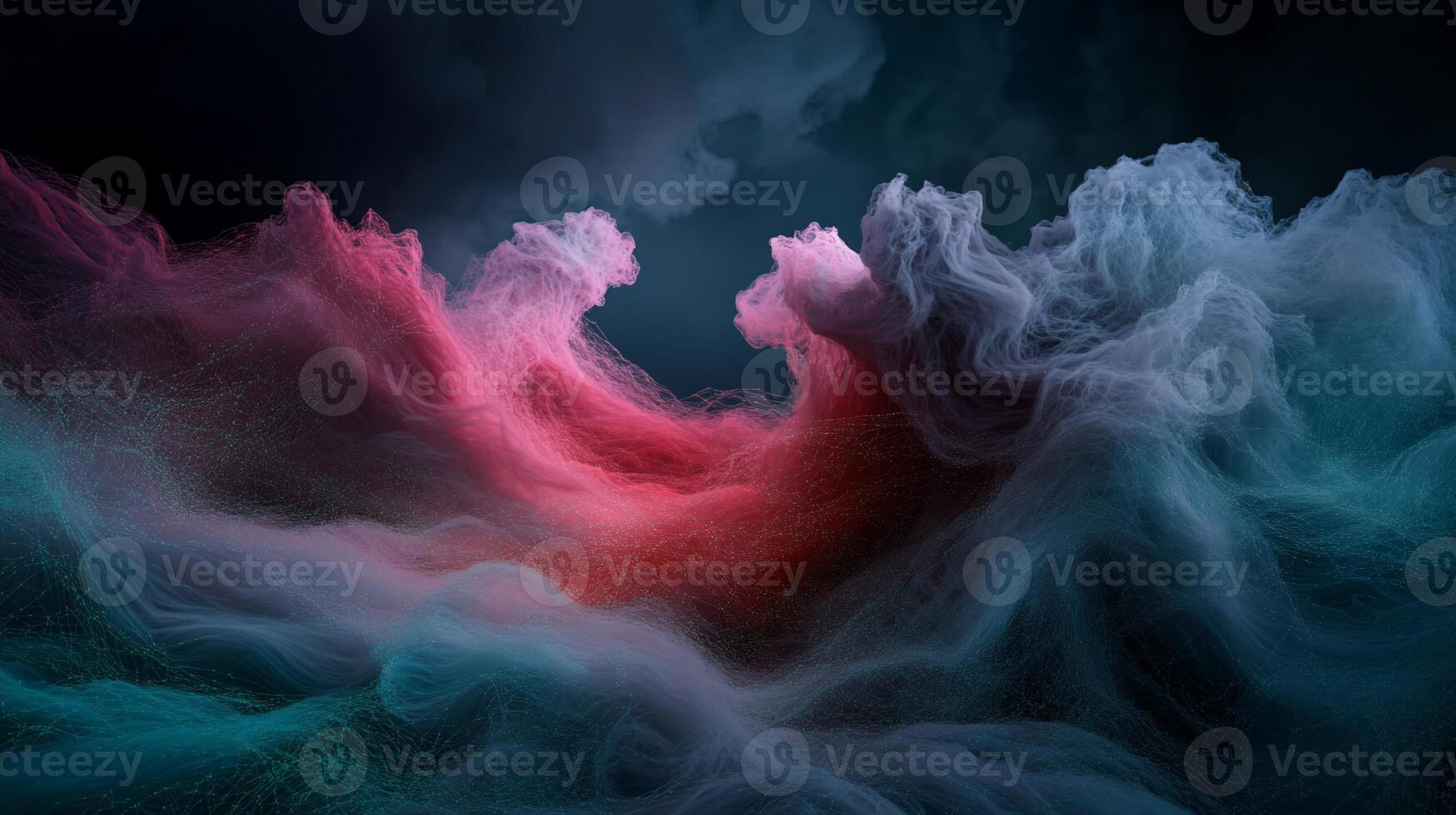 Abstract landscape of swirling, colorful, ethereal clouds photo