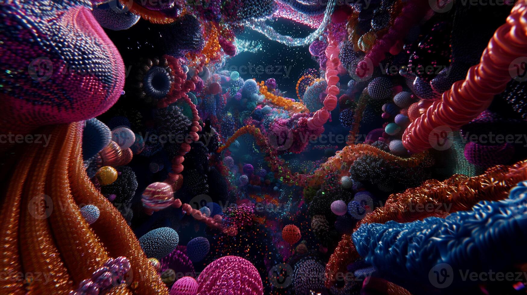 Abstract, vibrant, organic forms photo