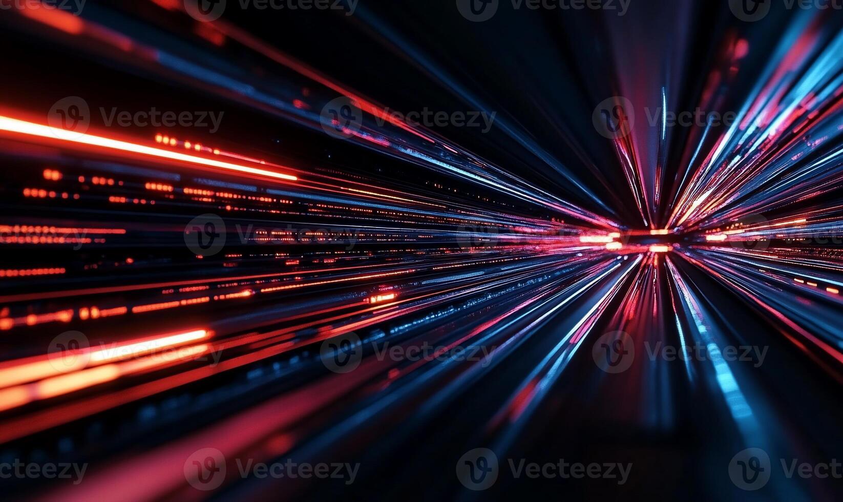 Digital tunnel of light streaks photo