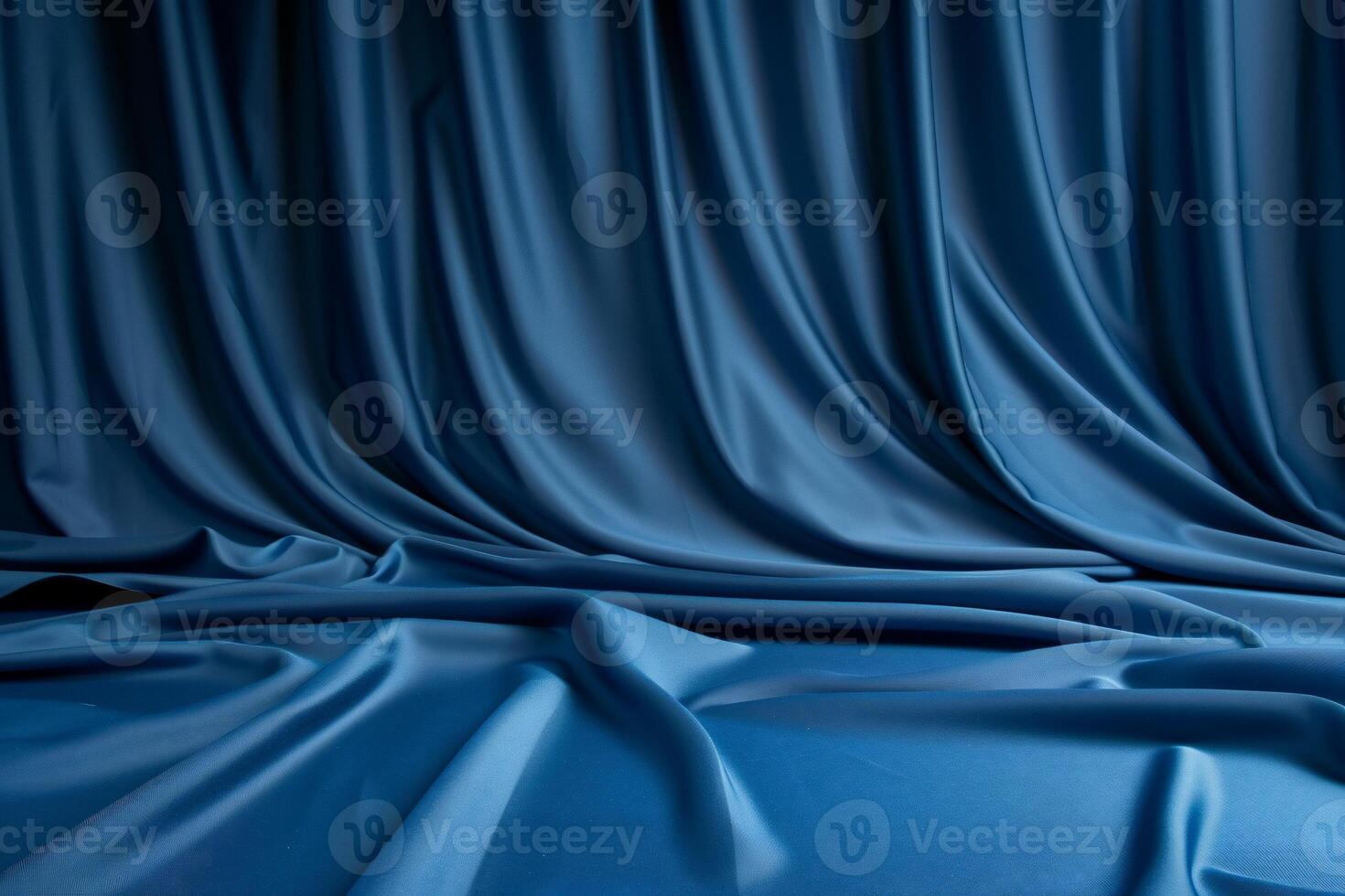 Deep blue fabric drapes photo