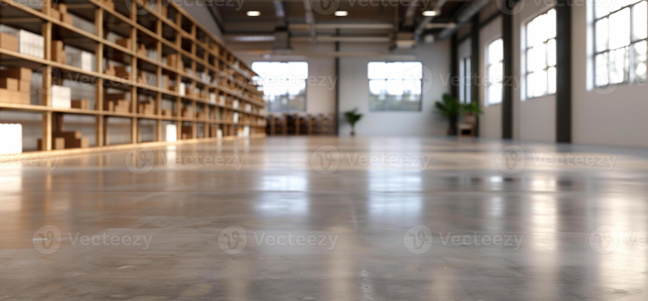 Polished Concrete Floor in a Warehouse-Style Space photo