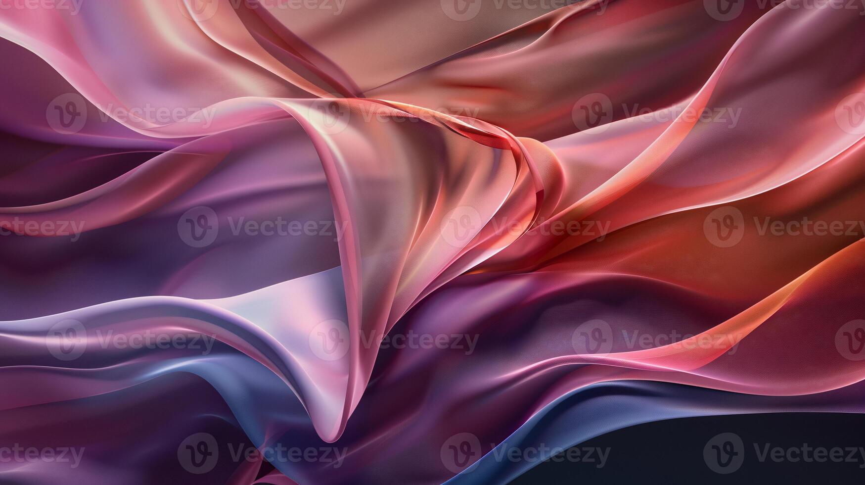 Abstract flowing fabric in vibrant hues. Soft folds and vibrant color transitions create a dynamic visual effect photo