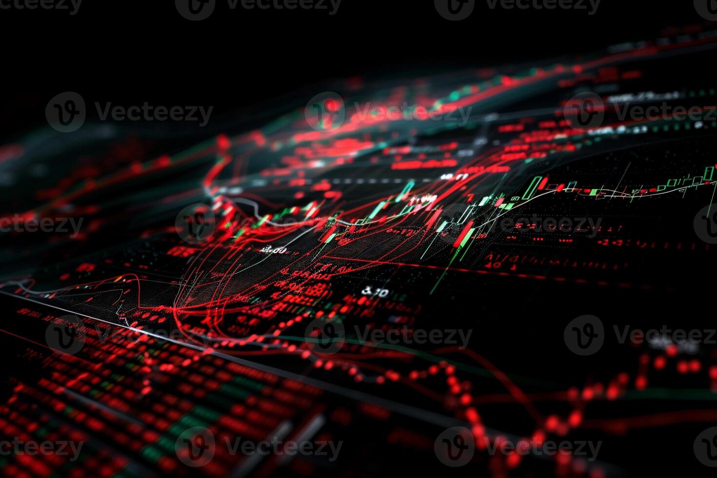Financial data visualization, dynamic market trends photo