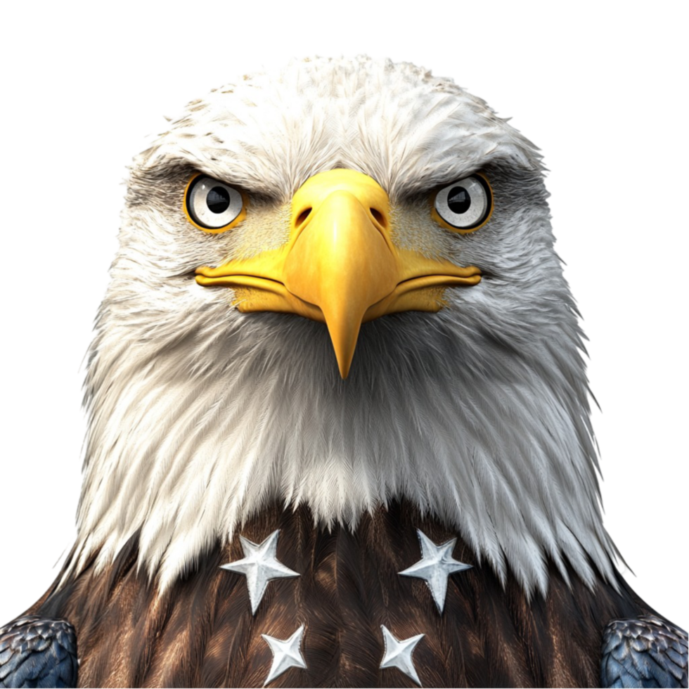 An eagle with stars on its head png