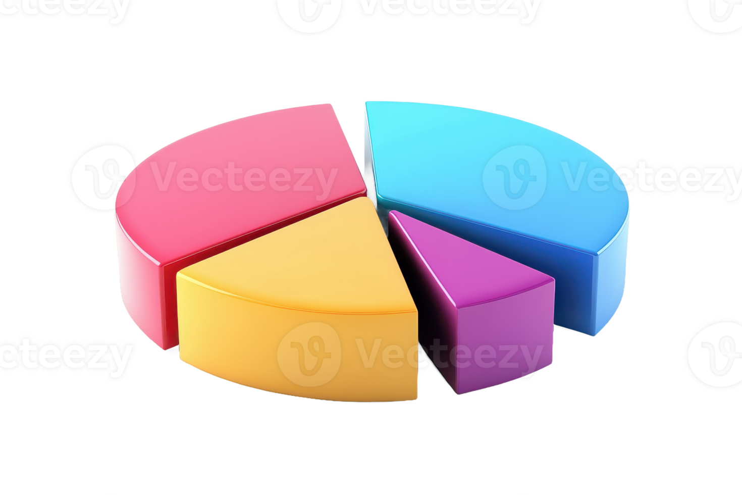 abstract colorful pie graph for business Gentle Glow png