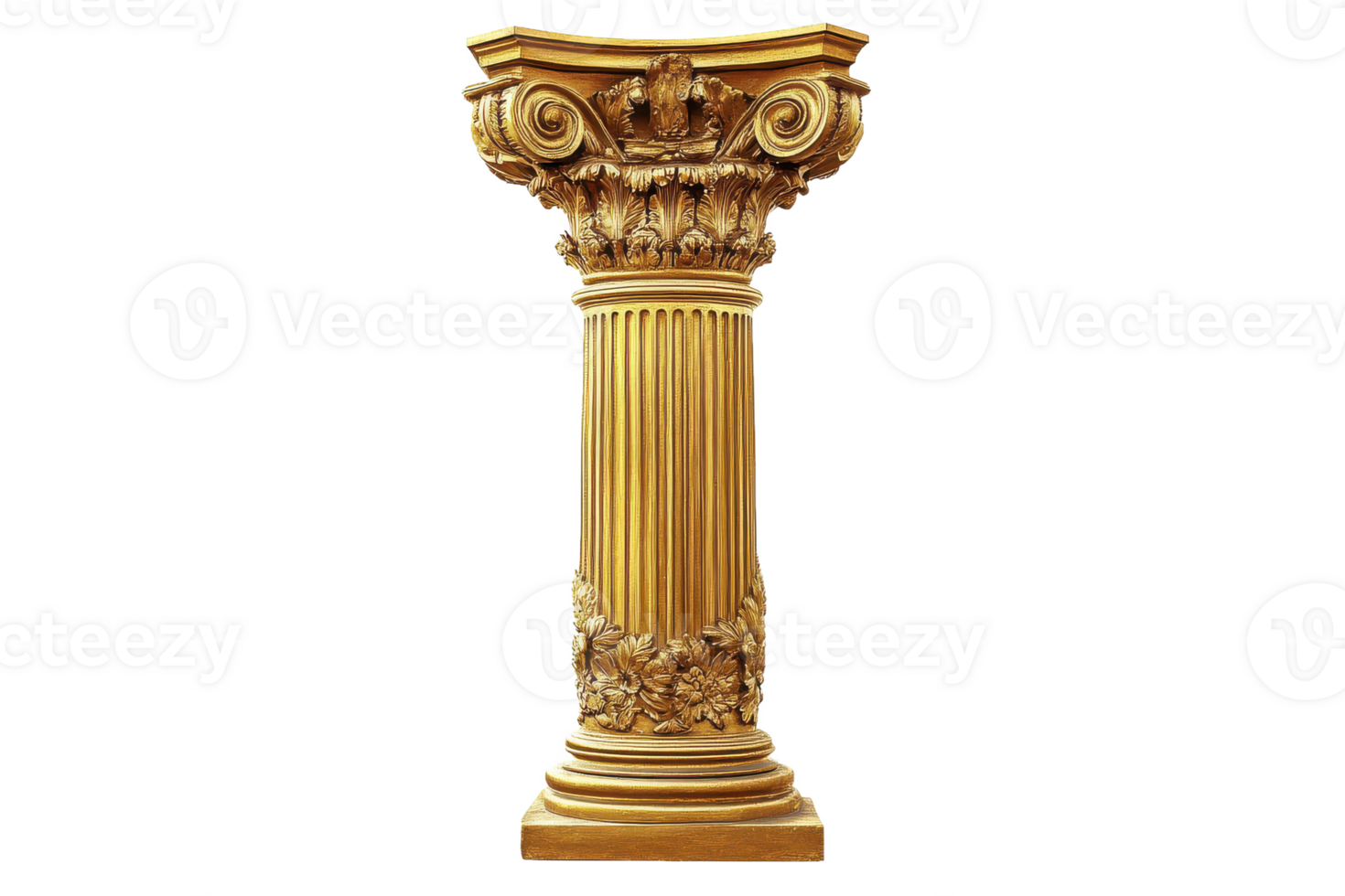 a row of gold columns on png