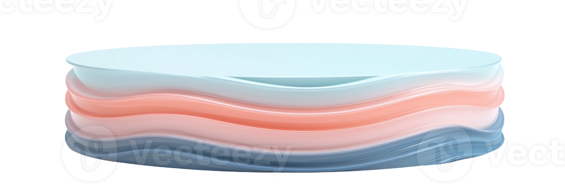 Curved podium featuring soft blue and pastel layers in a minimalistic design png