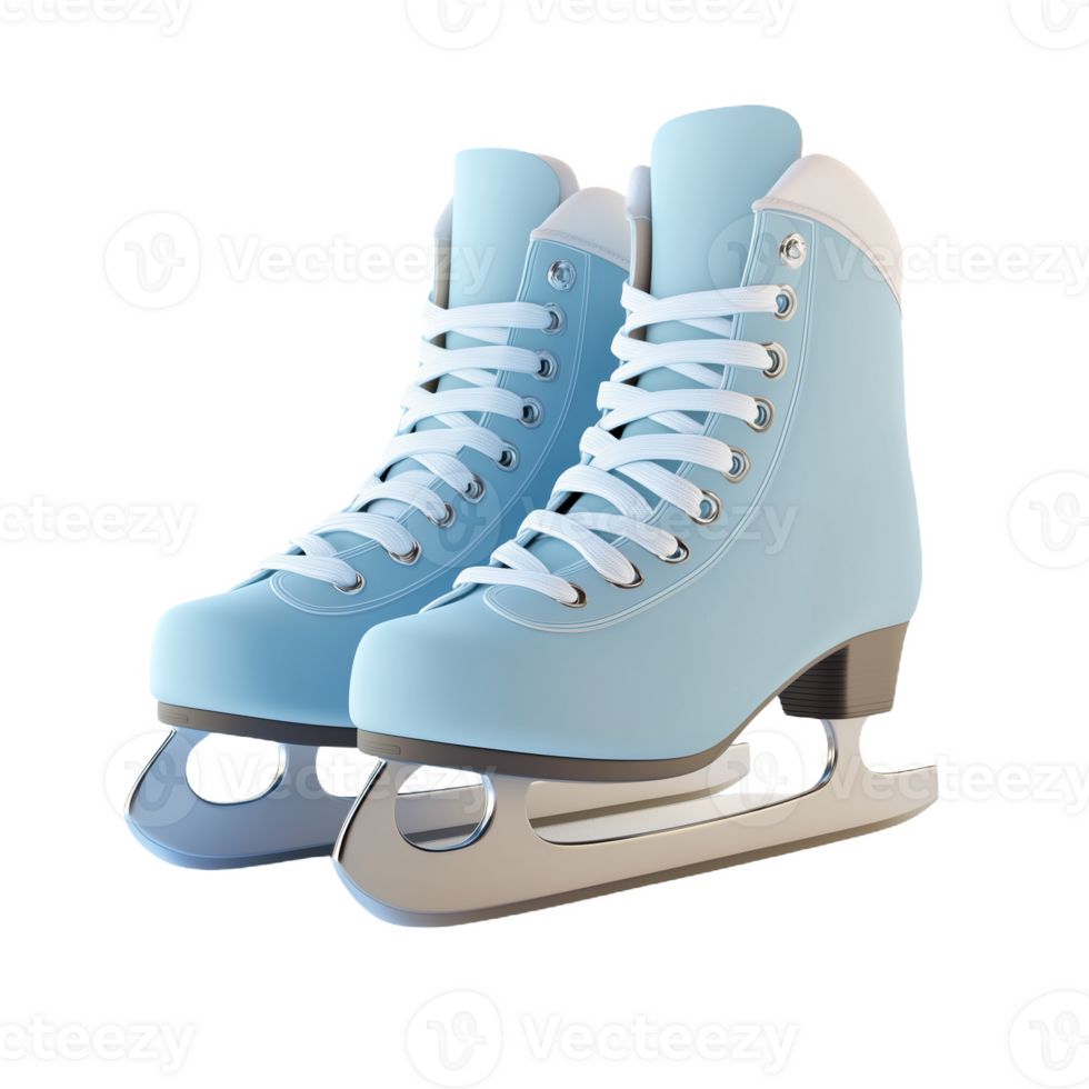 Minimalistic ice skates in pastel colors displayed against a simple background png