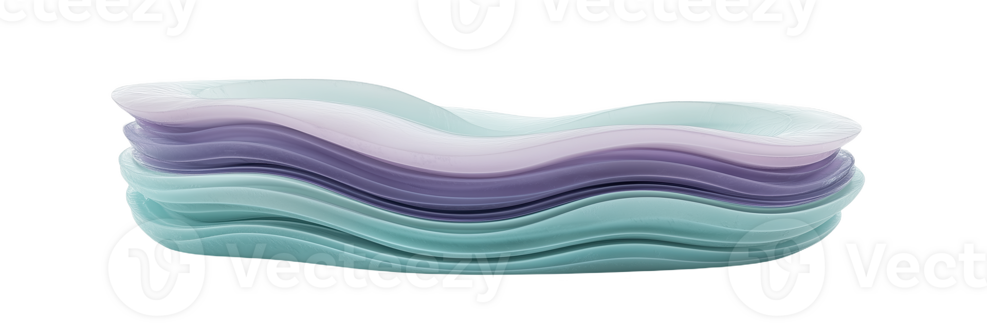 Layered curved podium in soft mint and lavender hues enhances modern design aesthetics png