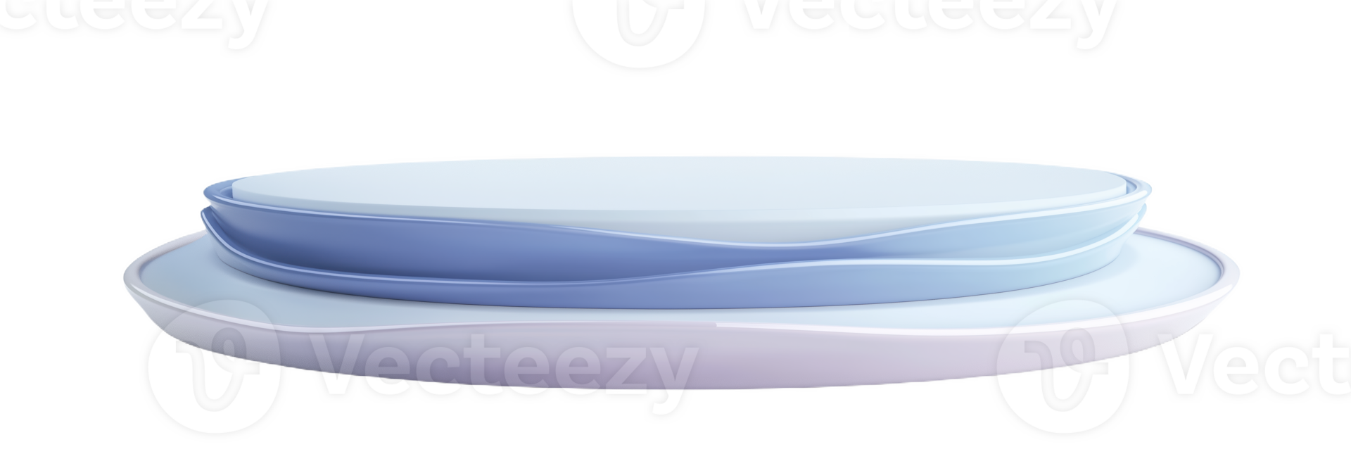 Layered curved podium in soft blue shades for modern presentation spaces png