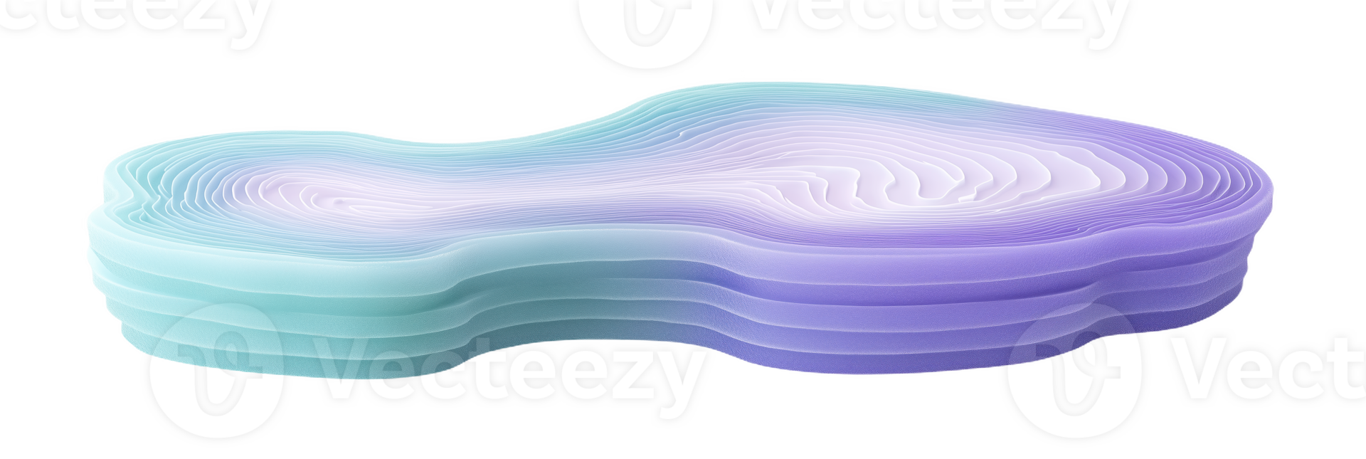 Curved layered podium in soft mint and lavender design for modern display settings png