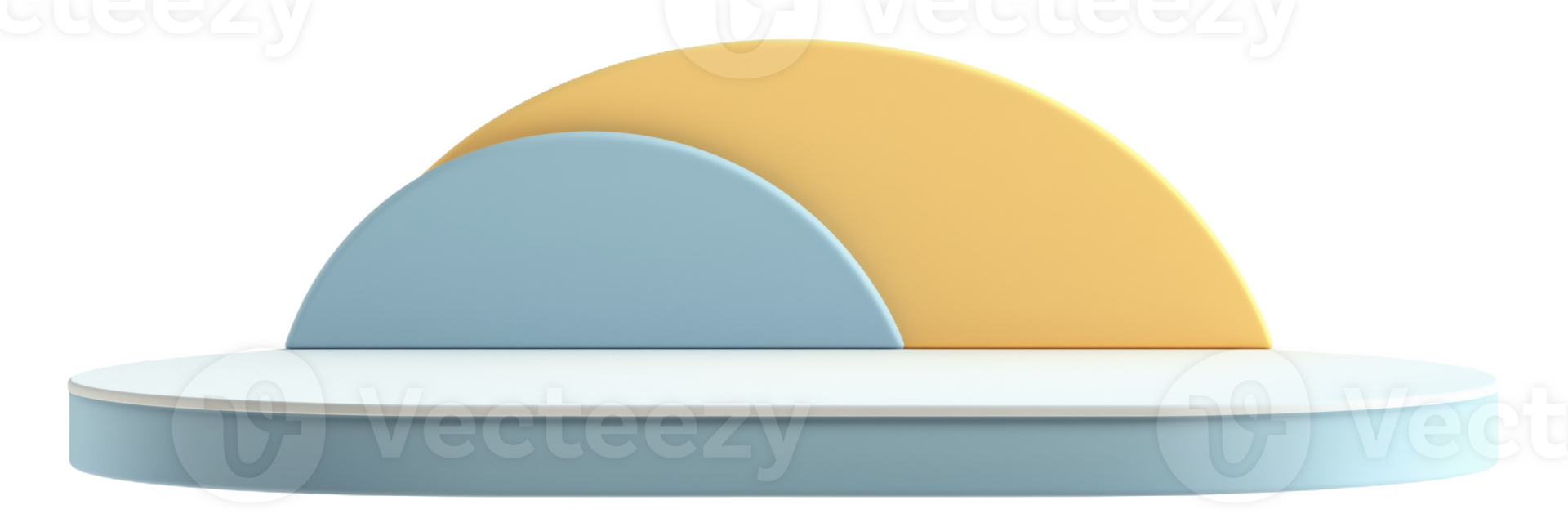Pastel blue and soft yellow podium design for creative displays and presentations png