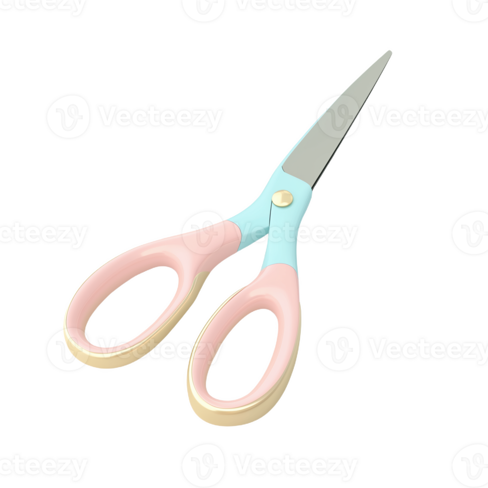 Colorful pair of scissors with soft grip handles ideal for crafting and home use png