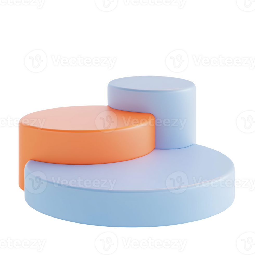 Creative pastel blue and soft orange podium design for modern displays png