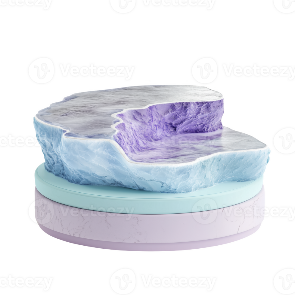 Layered mint podium with curved design showcasing unique textures and colors png