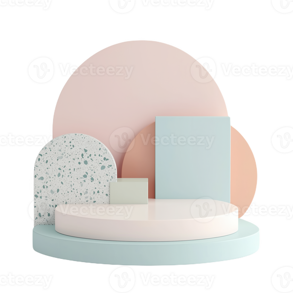 Pastel colored geometric podium designed for modern display in creative spaces png