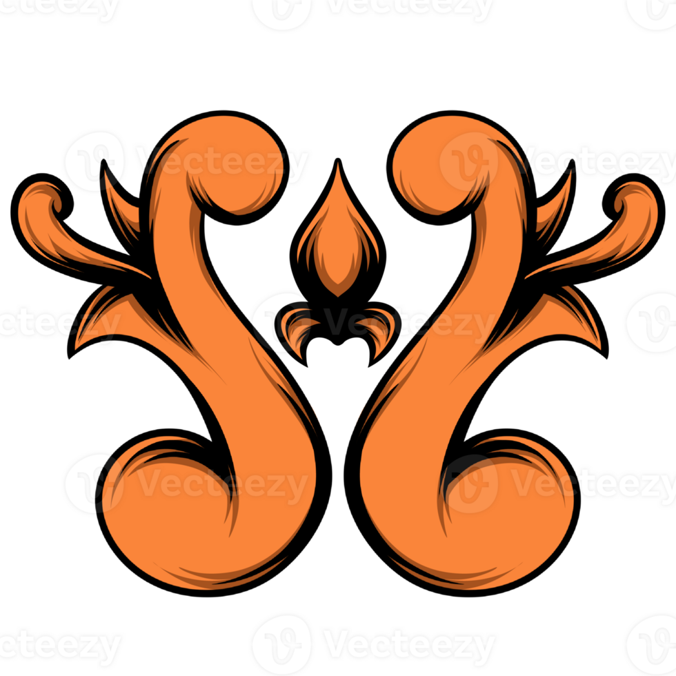 An orange ogo with swirls png