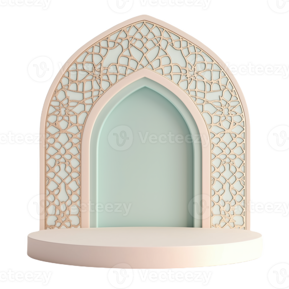 Decorative pastel colored geometric podium with intricate design for events and displays png