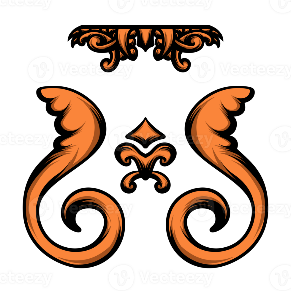 A orange design with swirls png
