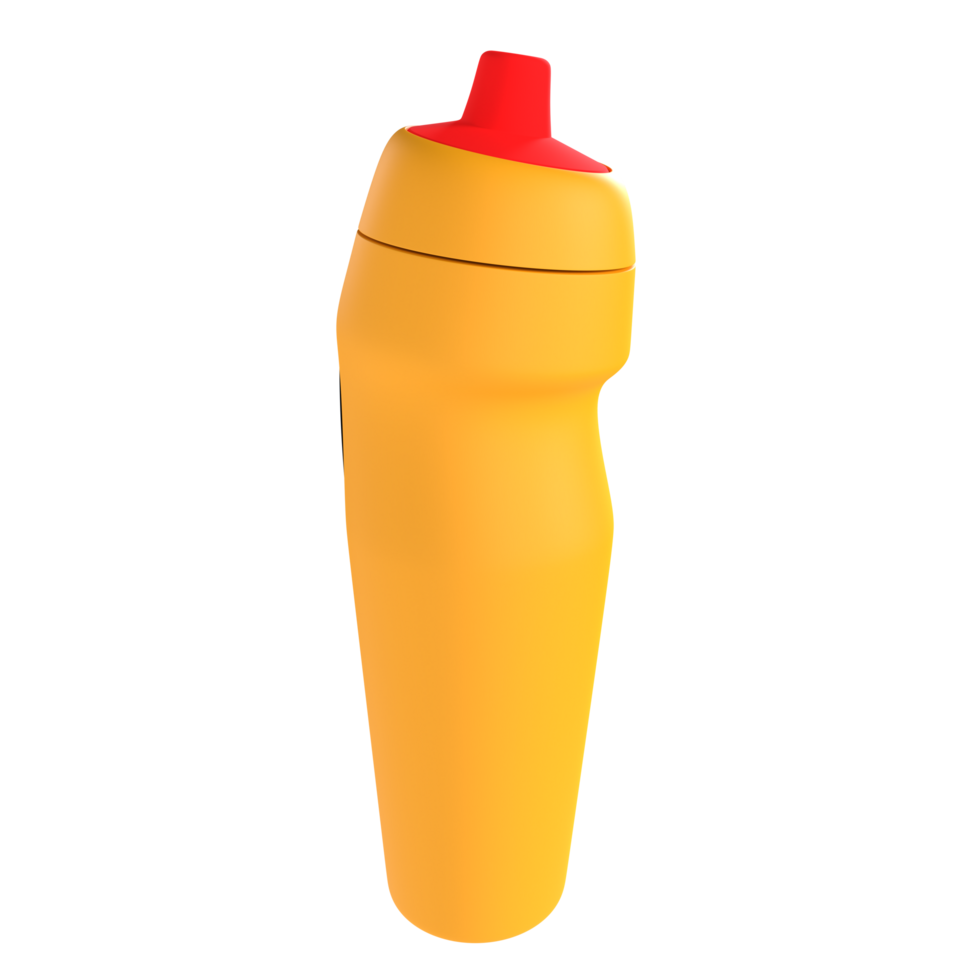 Mustard bottle with a red cap isolated on transparent png