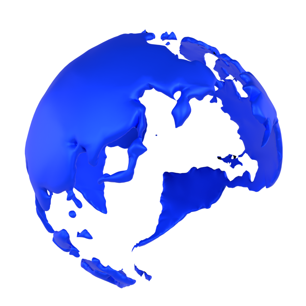Blue globe design isolated on transparent png