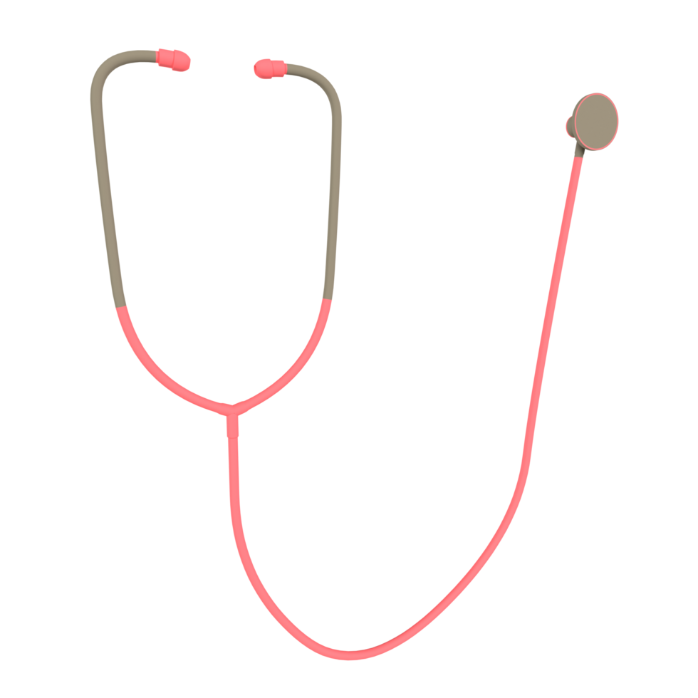 Stethoscope with pink and gray design isolated on transparent png