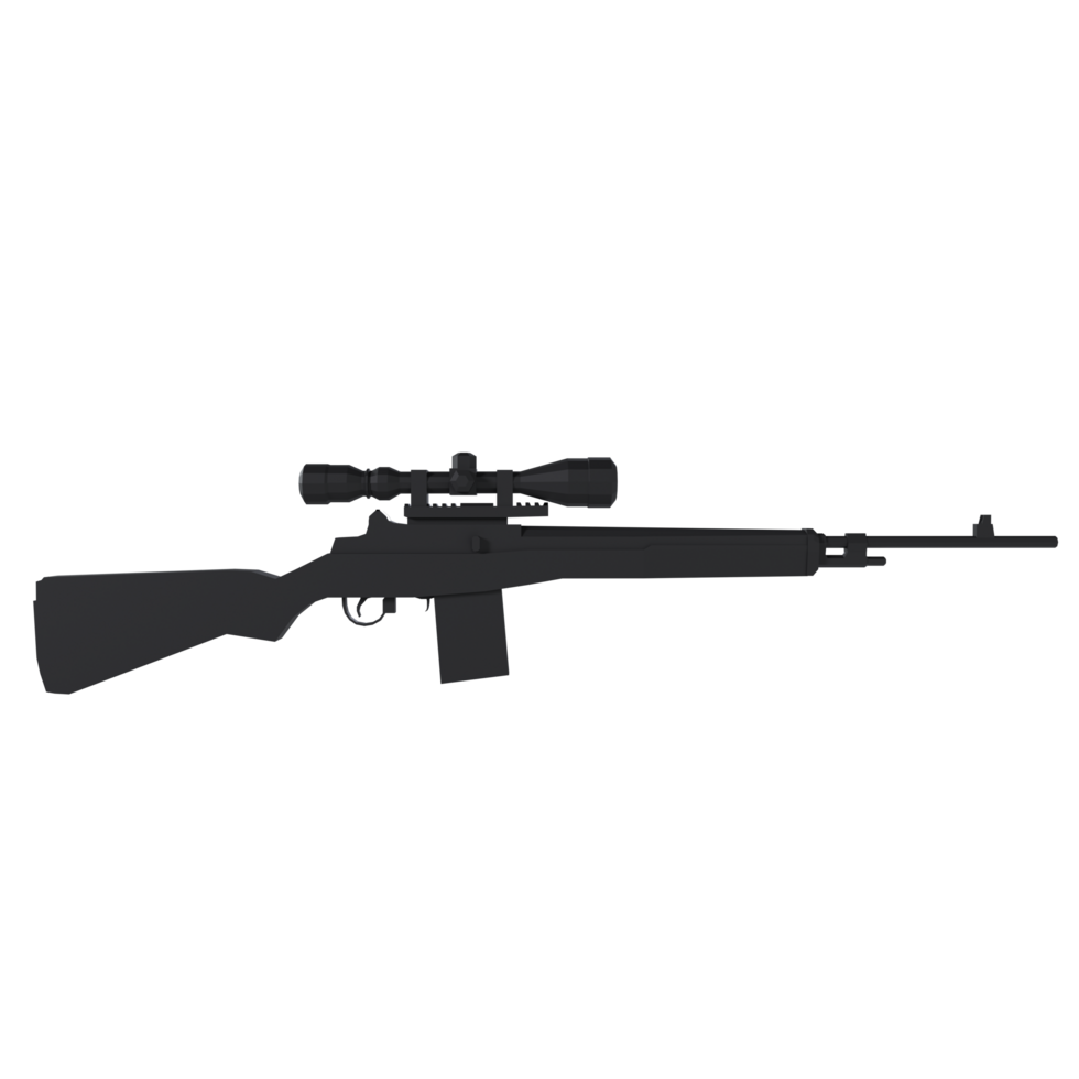 Sniper rifle silhouette isolated on transparent png