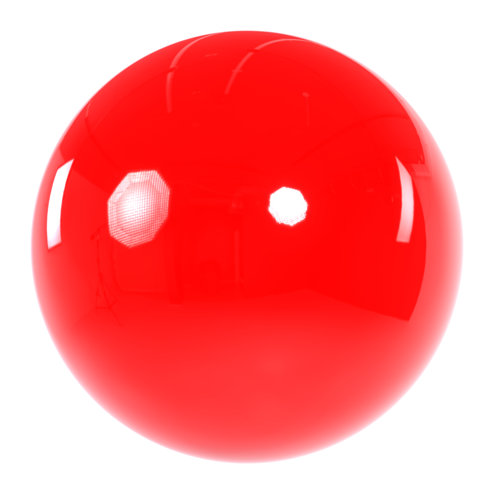 Bright red sphere isolated on transparent png