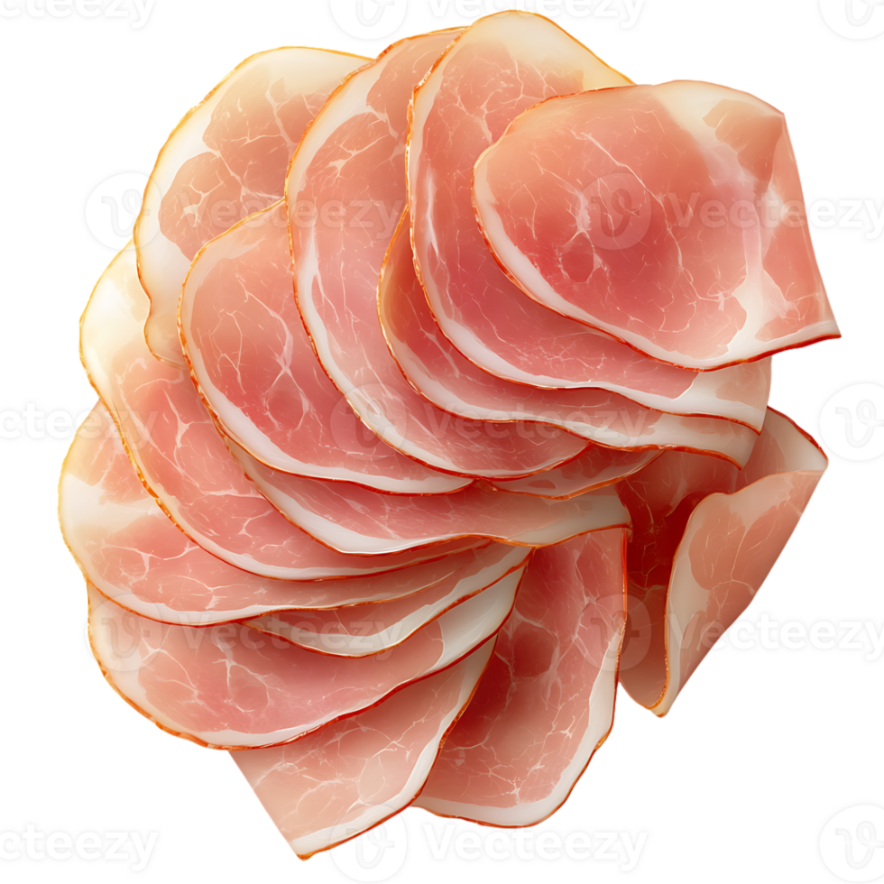 Sliced bacon, appetizer png