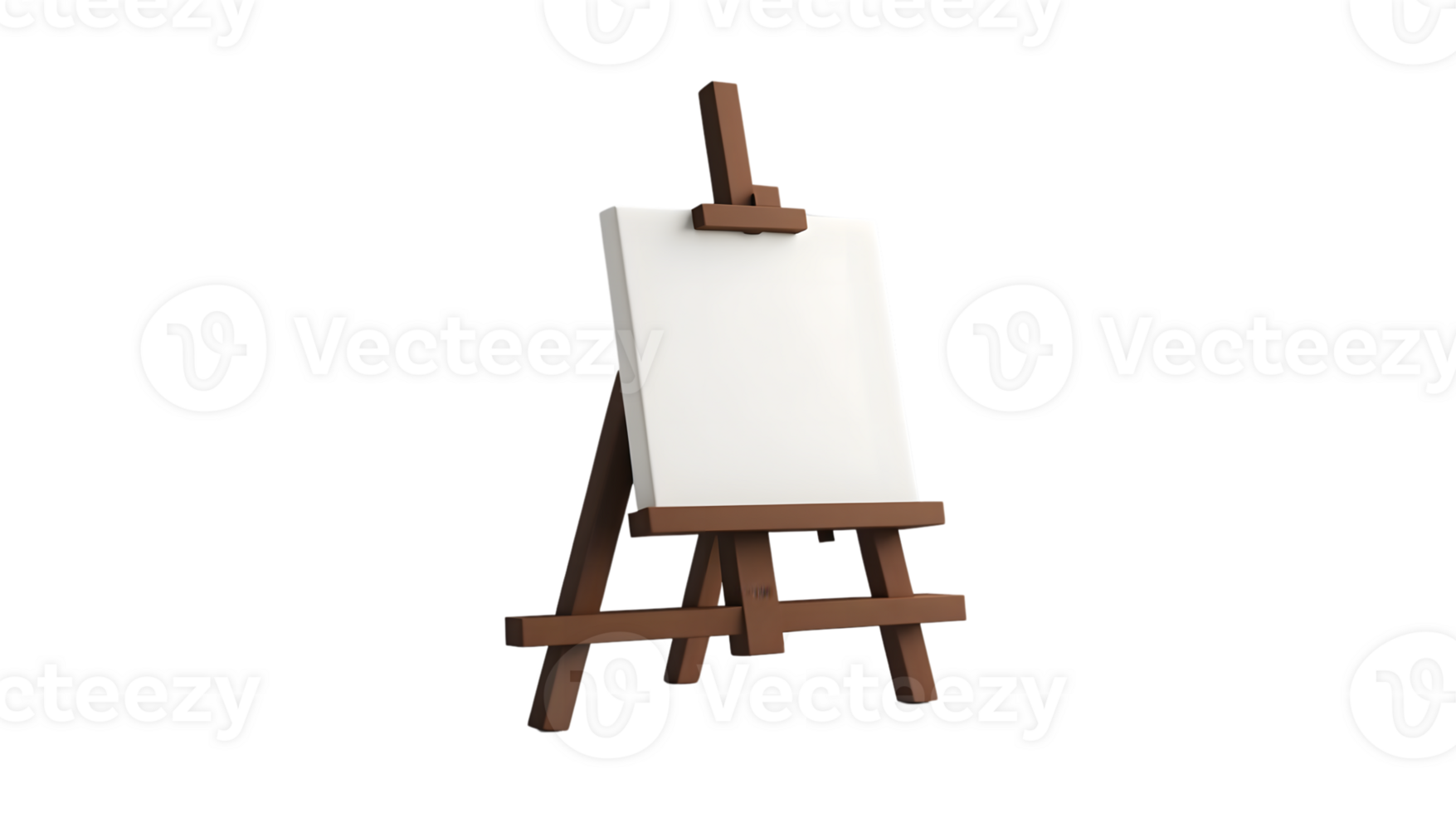Blank Canvas on Wooden Easel Ideal for Art, Creativity, and Design Projects png
