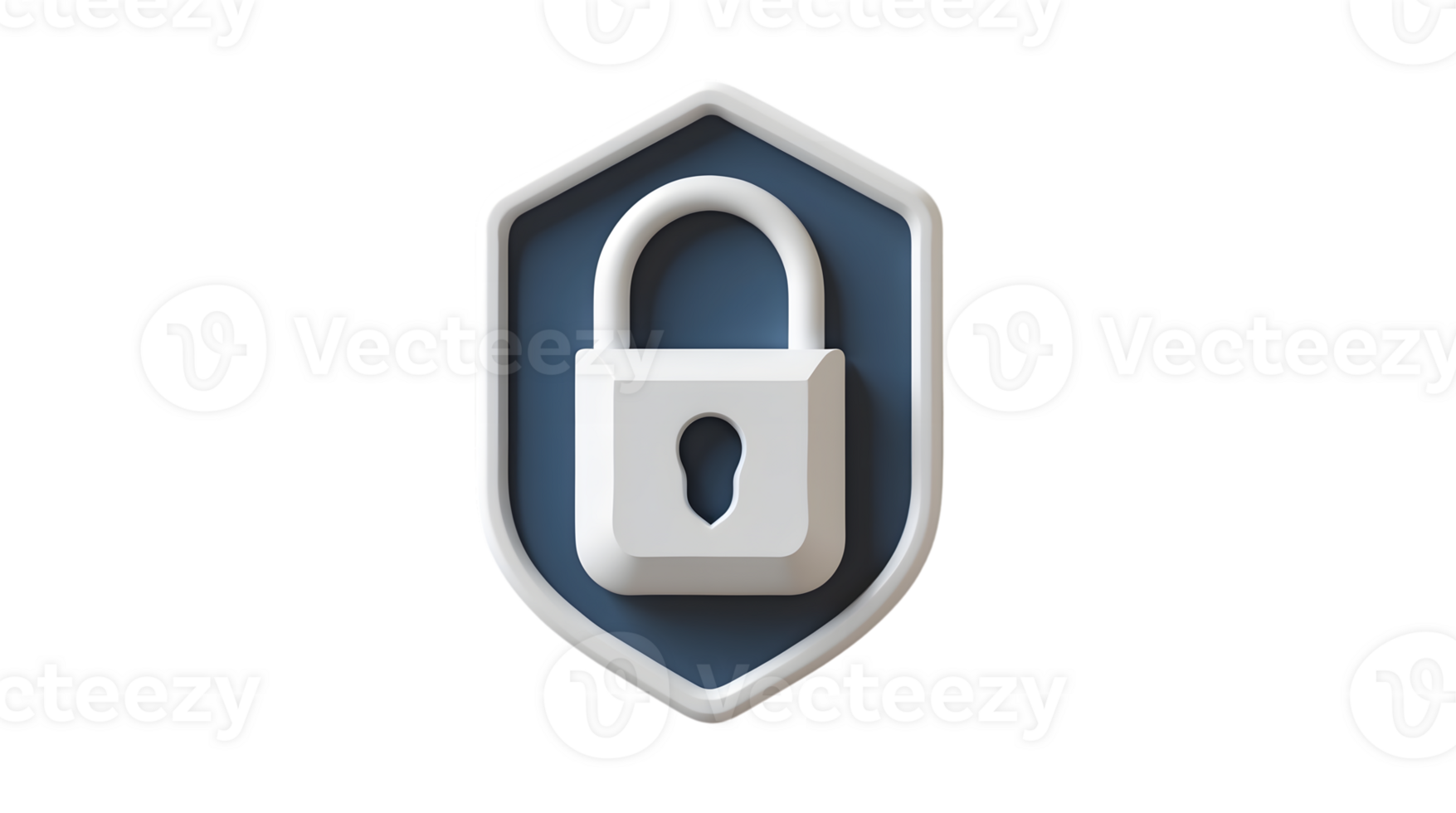 Secure Lock Icon on Shield Background Protection, Safety, and Security Symbol for Digital and png