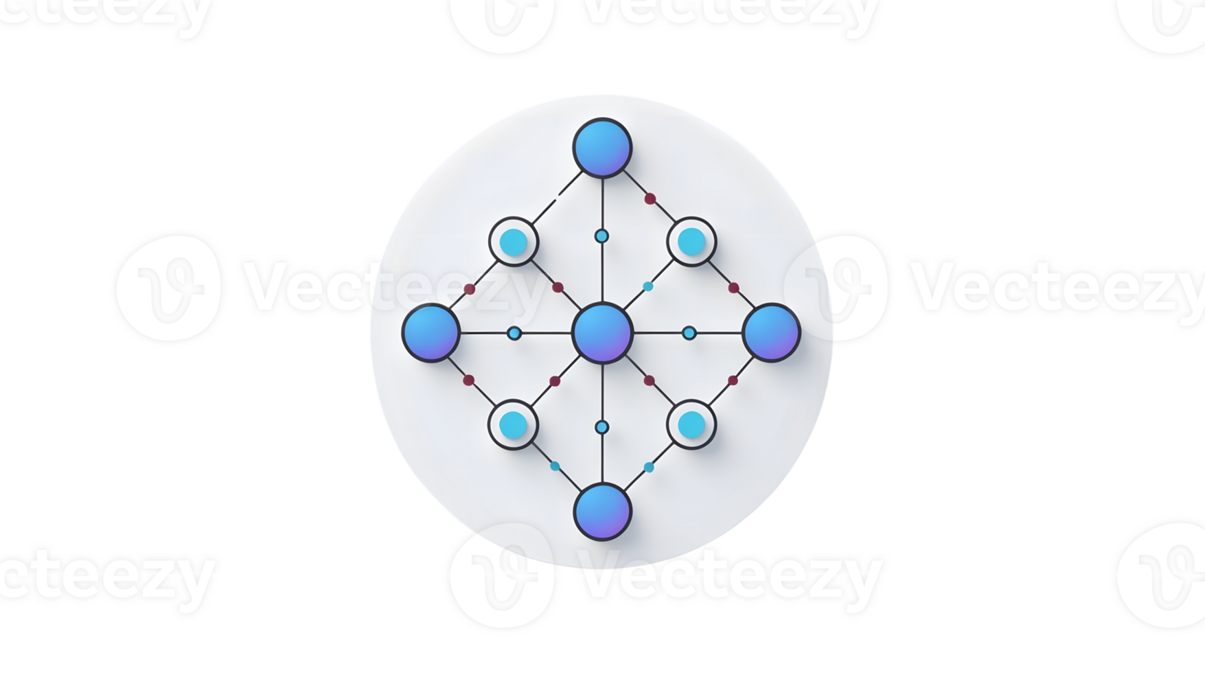 rede diagrama com interligado nós em uma circular fundo png