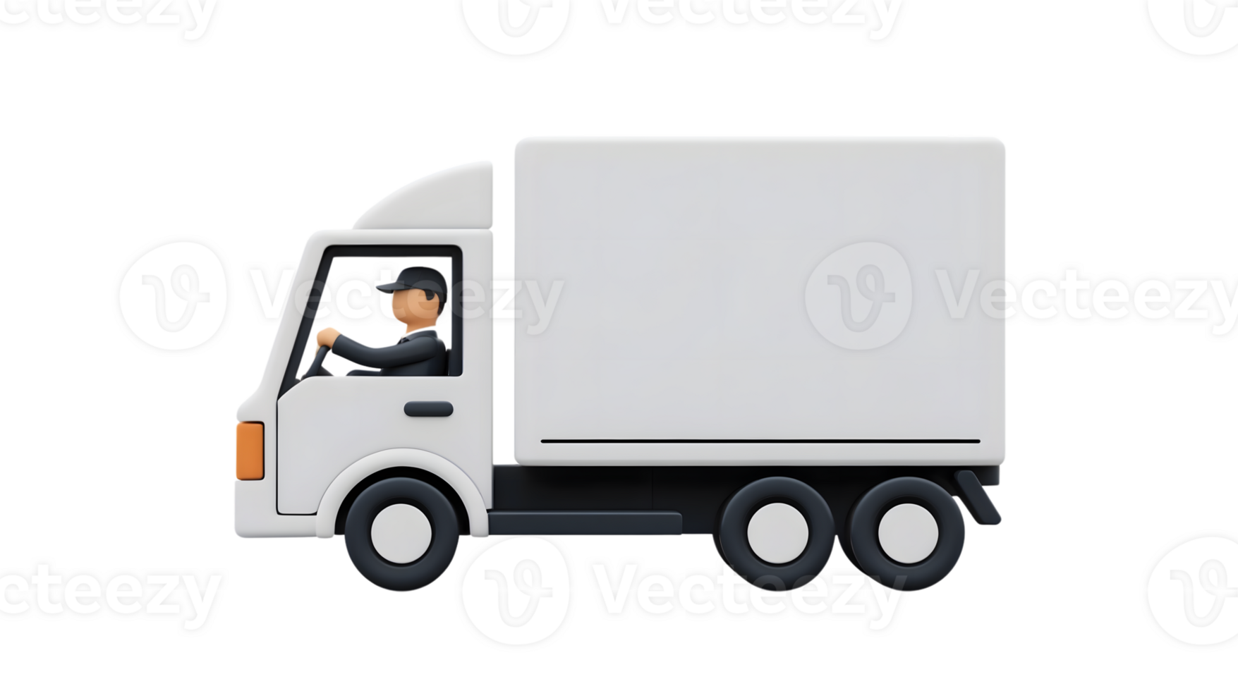 A delivery truck with a driver, ready for logistics and transportation tasks png