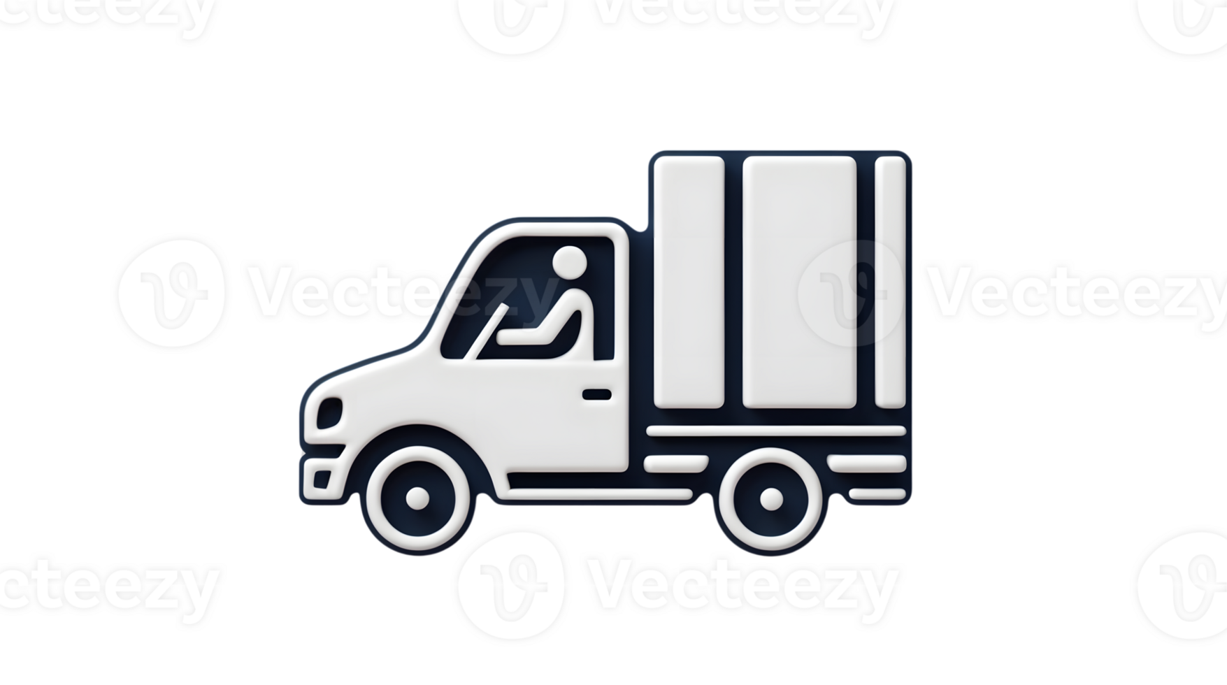 A delivery truck icon with a driver, perfect for logistics and transportation themes png