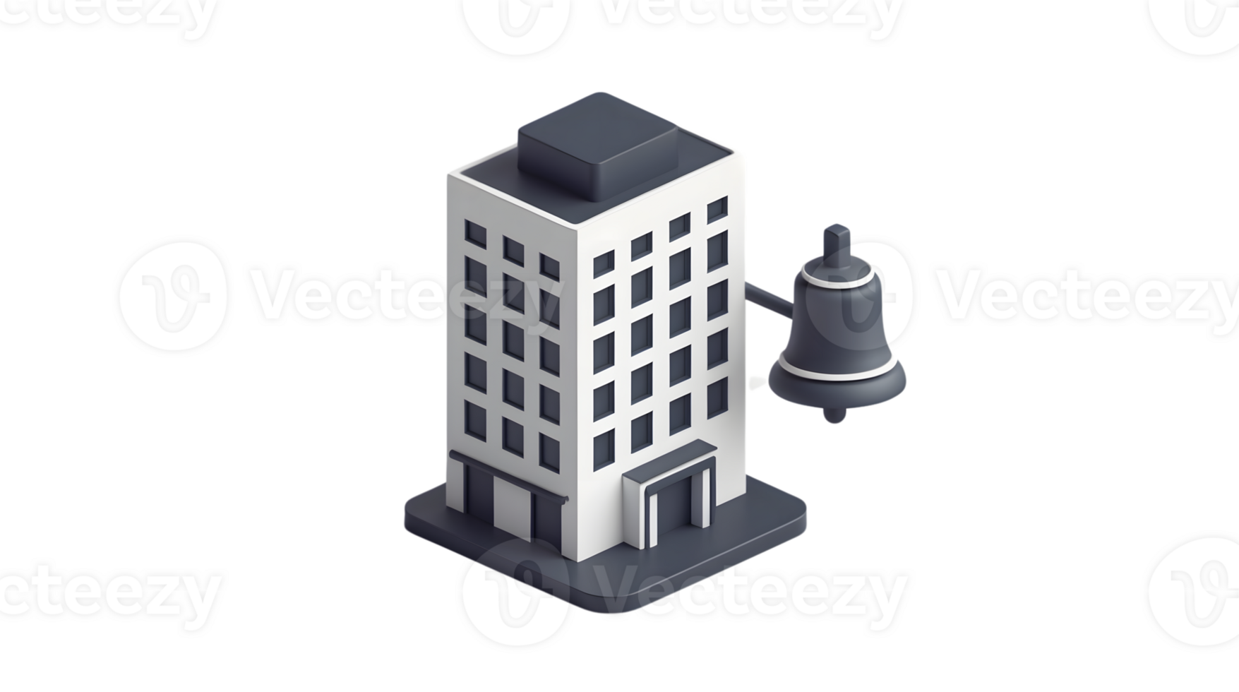 Modern Structure with Bell Icon Minimalist Design for Communication and Alert Systems png