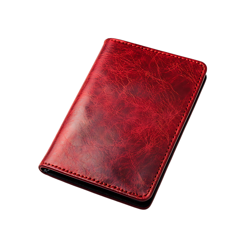 red leather wallet on a transparent background png