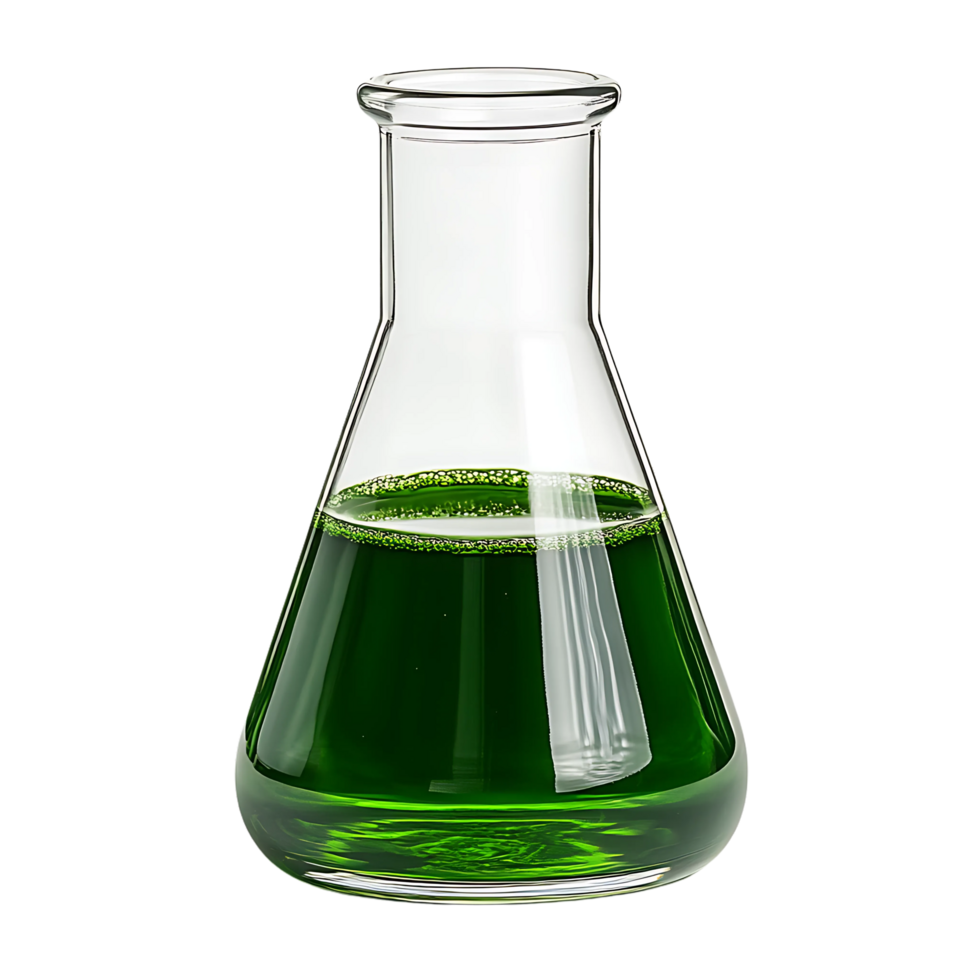 Glass Flask with Green Fluid - Laboratory Science Cutout png
