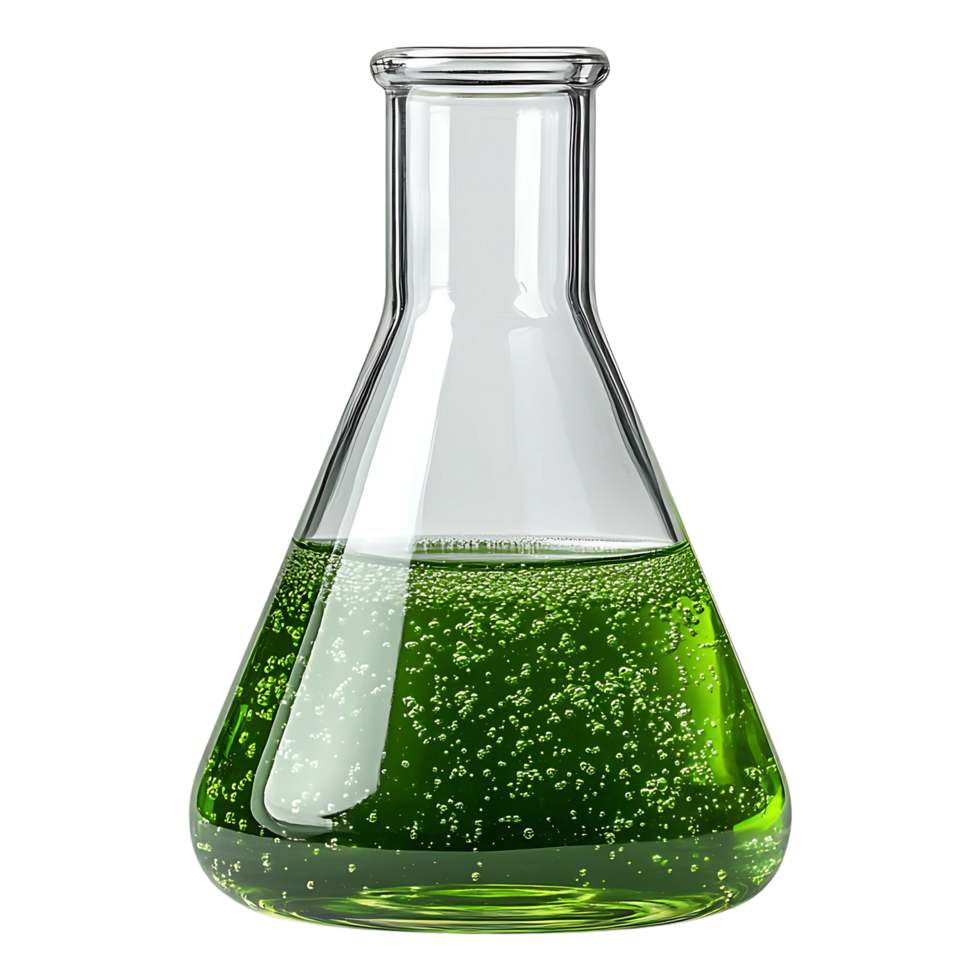 Glass Flask with Green Liquid png