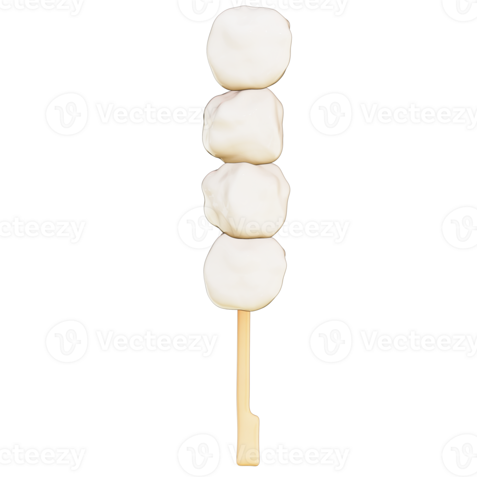 Pork meatballs Skewer 3D Clipart , on Transparent background , 3D Rendering png