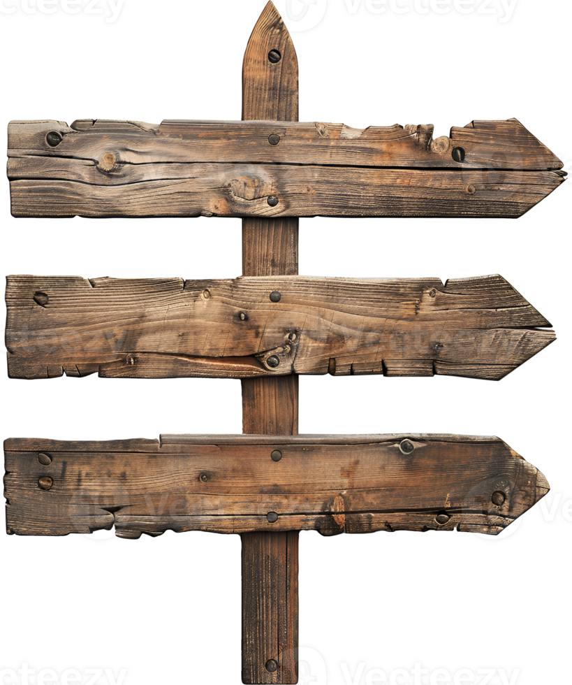 Wooden Vintage Sign Pointer Cut Out Photo for Scrapbooking png