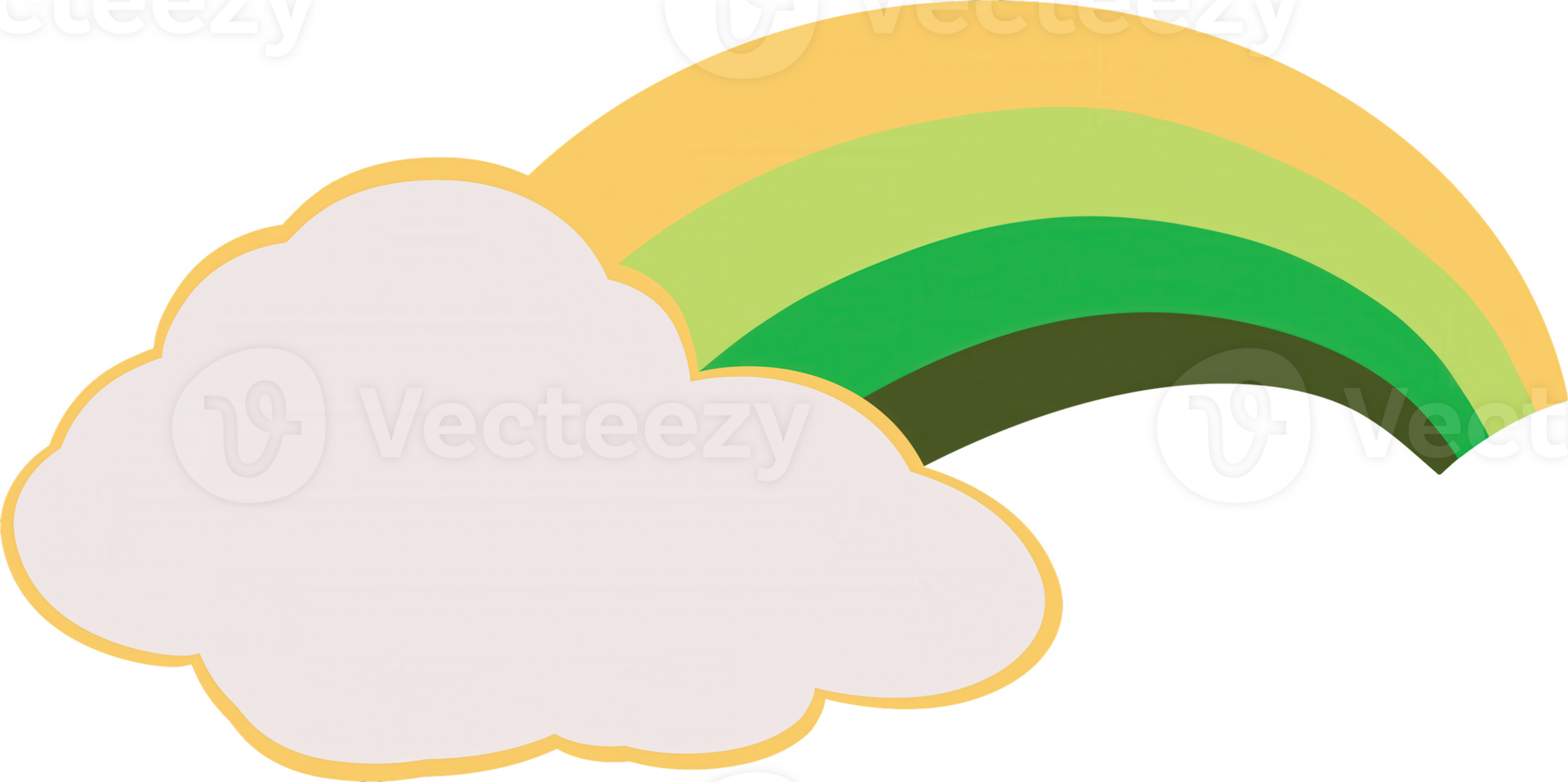 A vibrant rainbow arching above a soft, fluffy cloud in a clear sky. png