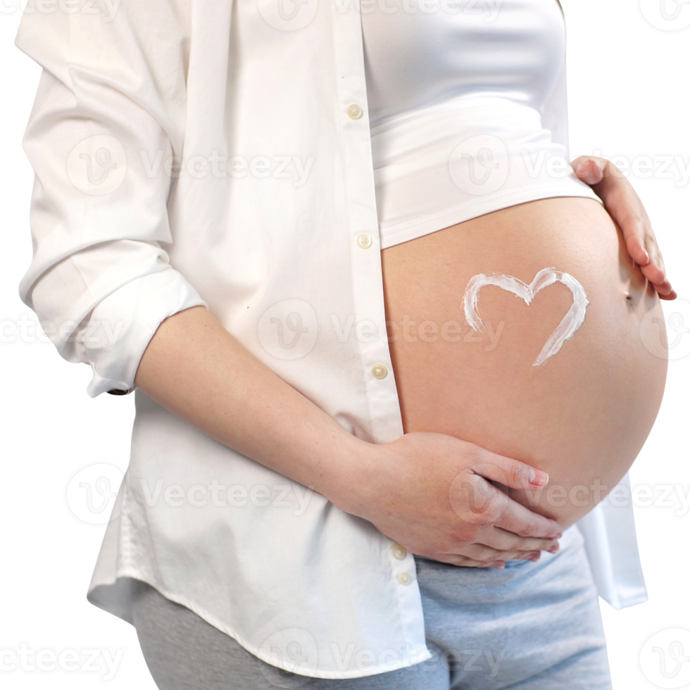 Pregnant woman heart with transparent background png